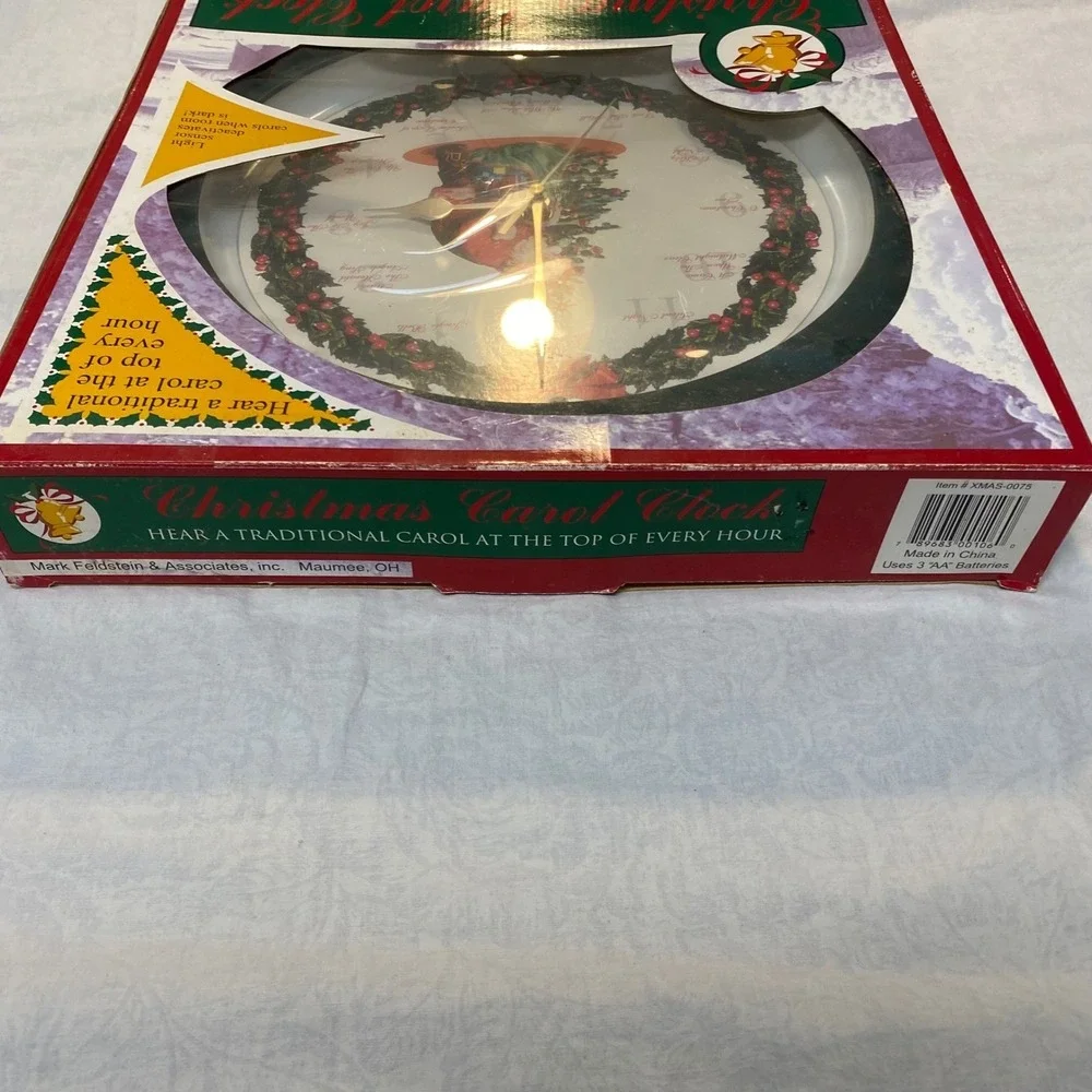 Feldstein Christmas Carol Clock‎ Musical Santa Early 2000s Tested Works
